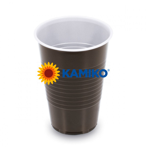 Kávový pohár (PP) hnedo-biely Ø 70 mm, 200 ml, 100 ks