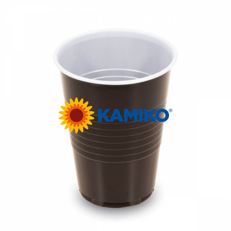 Automatový pohár (PS) hnedo/biely Ø 70 mm, 180 ml, 100 ks