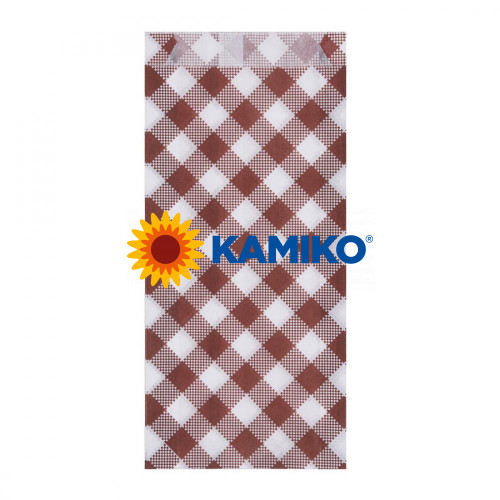 Papierové vrecko Karo 9 + 2,5 x 20 cm na párok v rožku, 300 ks