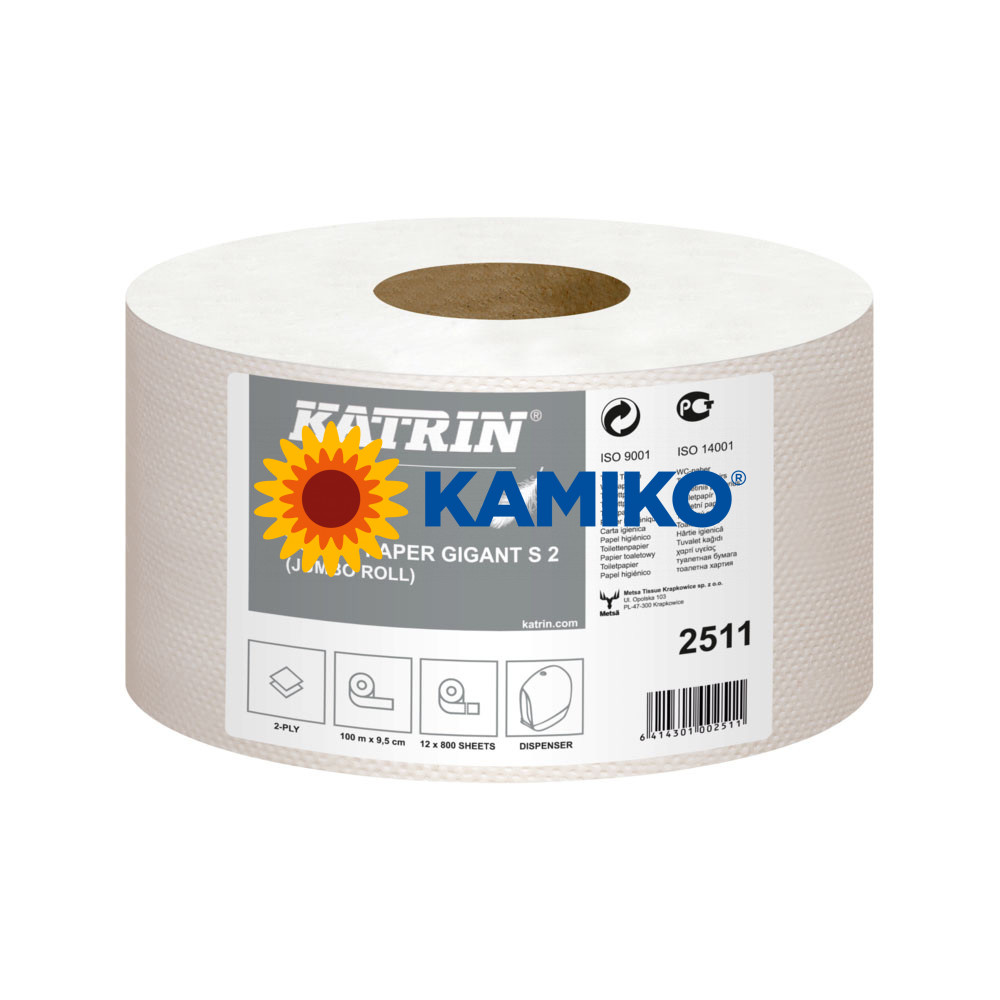 Toaletný papier 2vr Jumbo KATRIN PLUS 19 cm, biely