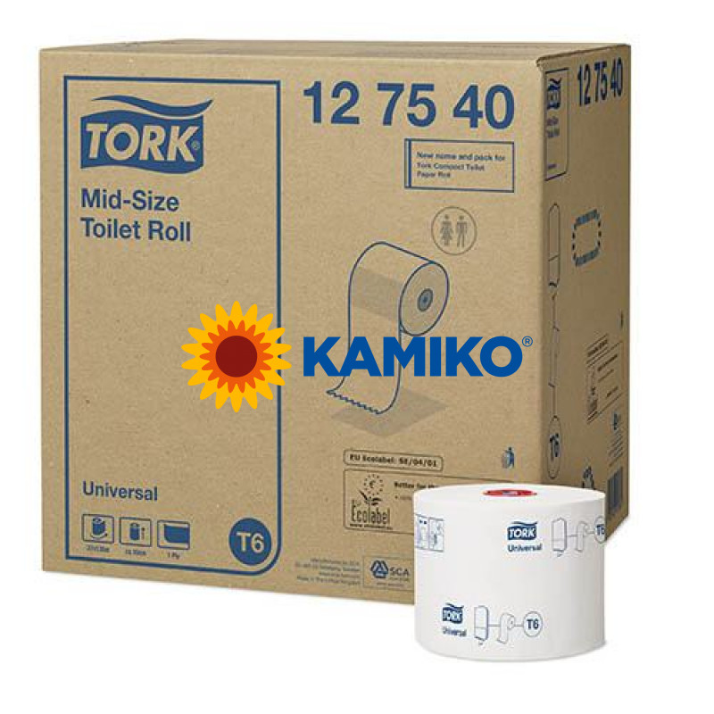 Toaletný papier 3vr TORK T6 Mid-size premium 70m, biela celulóza
