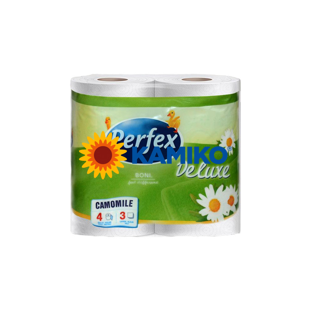 Toaletný papier 3vr PERFEX Deluxe Camomile 18 m, biely