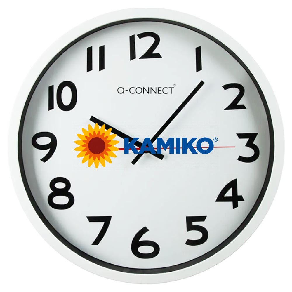 Nástenné hodiny Q-Connect Ø 35 cm biele