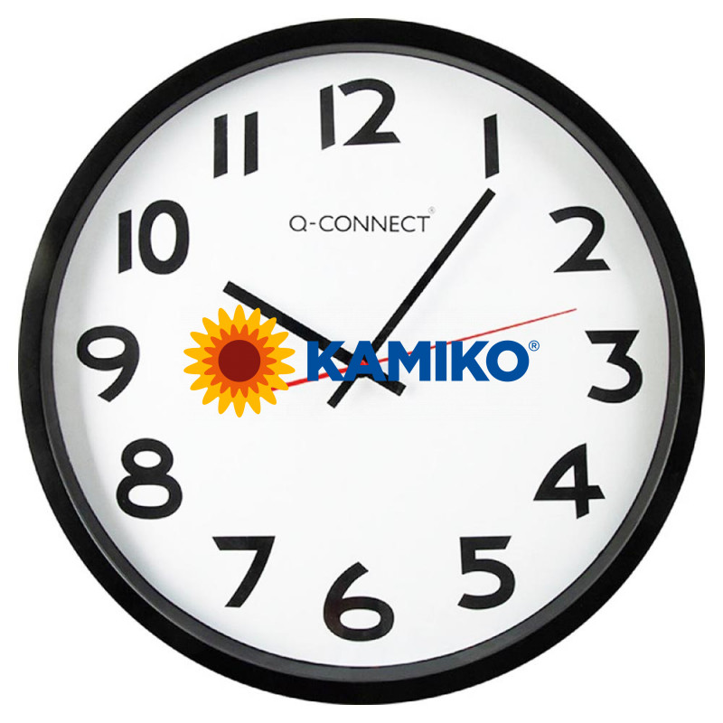 Nástenné hodiny Q-Connect Ø 35 cm čierne