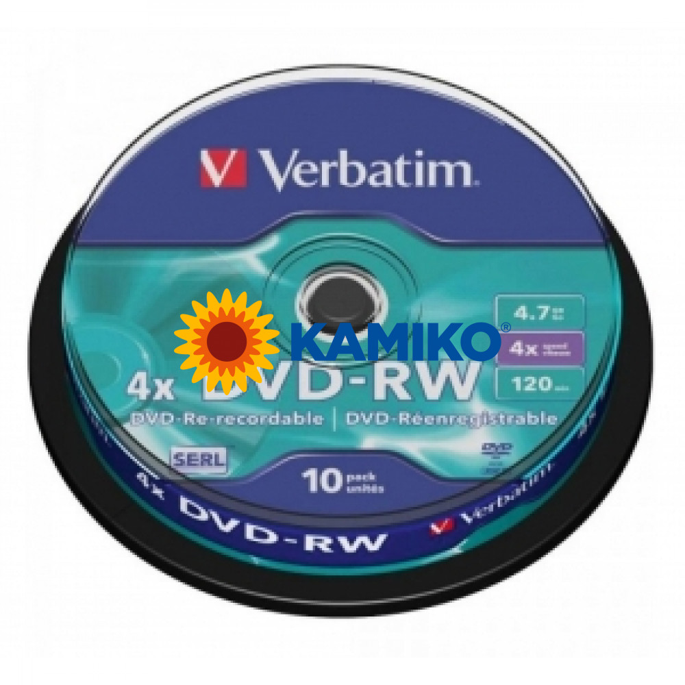 Verbatim DVD-RW 4x 4,7 GB cake 10 ks