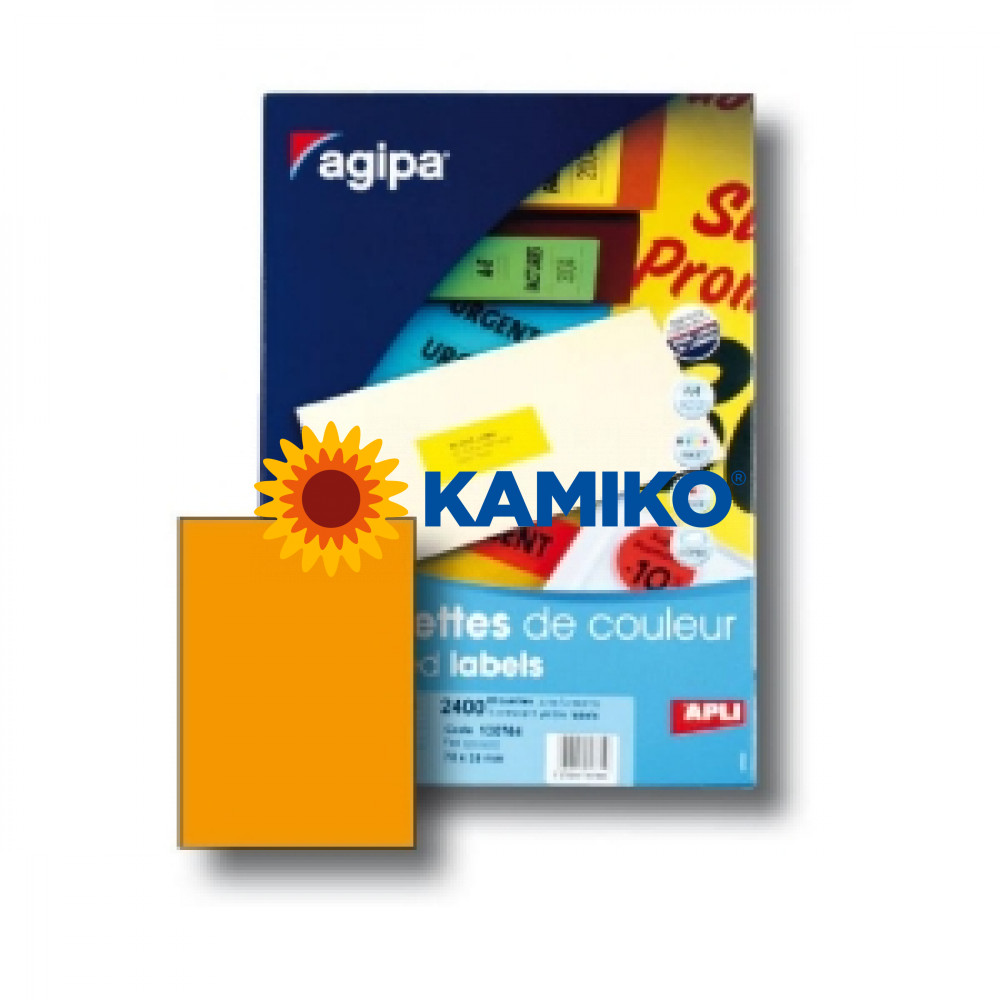 APLI Etikety farebné 210 x 297 mm fluorescenčné oranžové, A4 100 listov 