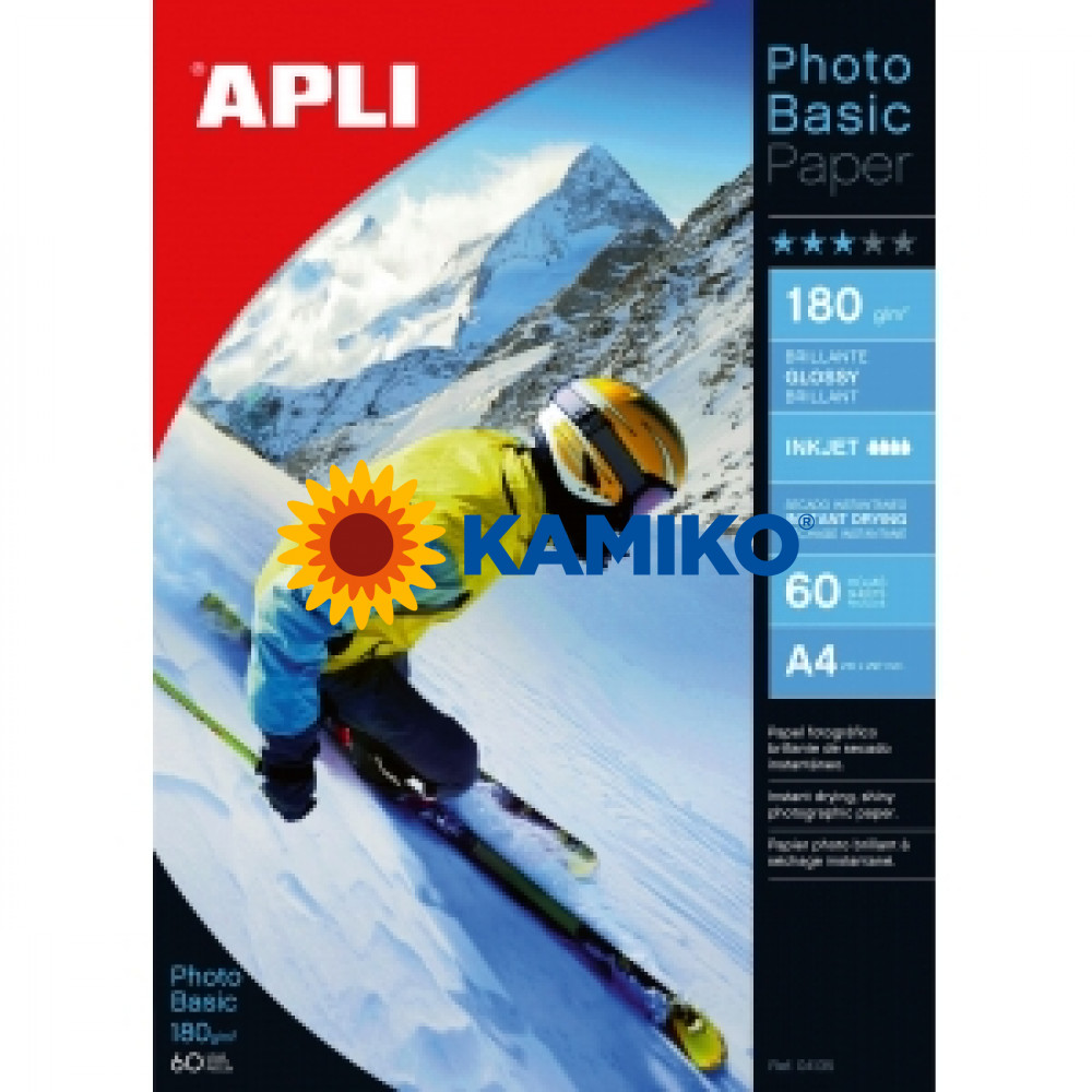 Fotopapier APLI A4 Photobasic lesklý 180 g, 60 hárkov