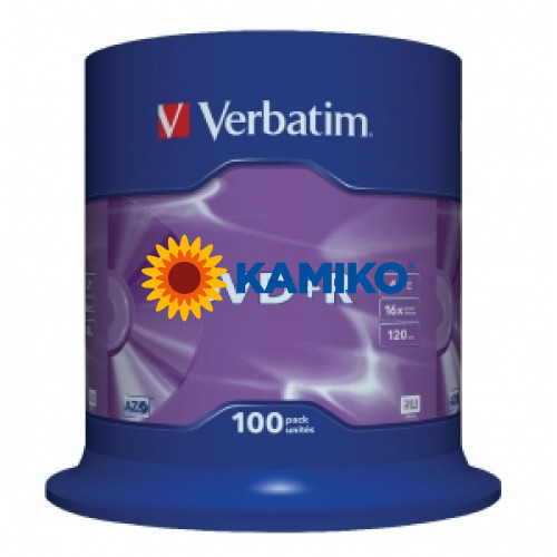 Verbatim DVD+R 16x 4,7 GB cake 100 ks   