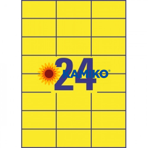 AVERY Etikety farebné 70 x 37 mm žlté, A4 100 listov 