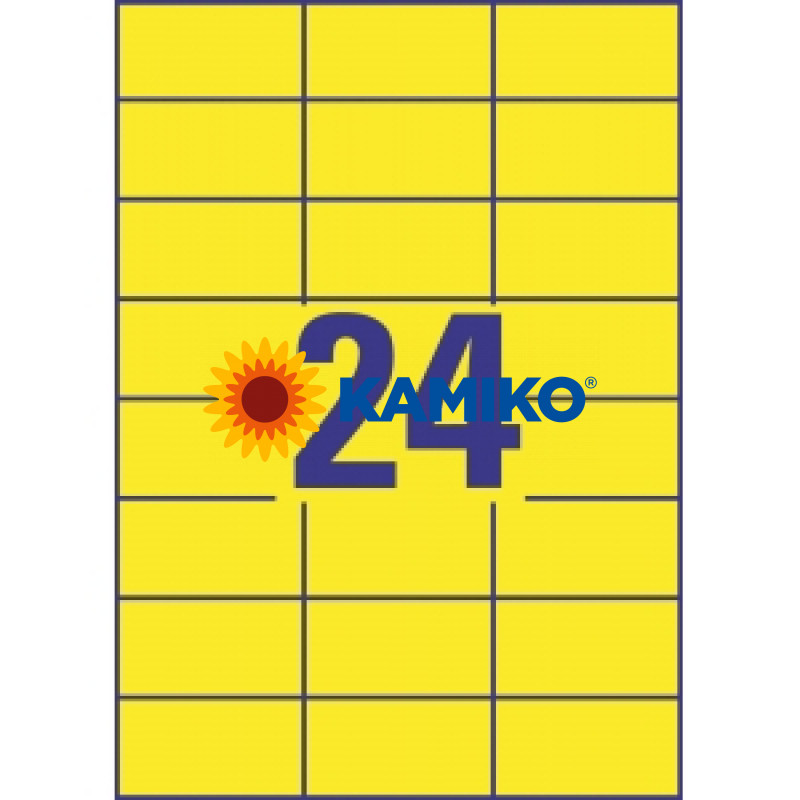 AVERY Etikety farebné 70 x 37 mm žlté, A4 100 listov 